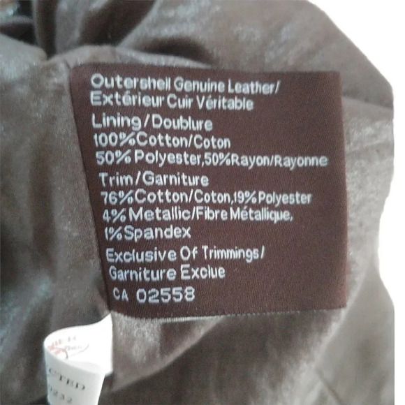 Danier  Leather Jacket Coat Bomber Motorcycle Cut Outs Taupe Muddy Brown XS - Picture 10 of 10